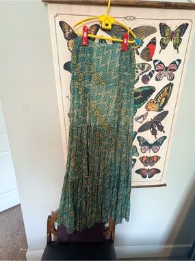 Free People / FP One Green Patterned Maxi Skirt